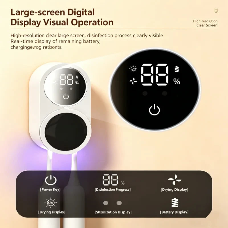 Portable Rechargeable Toothbrush UV Sterilizer Case